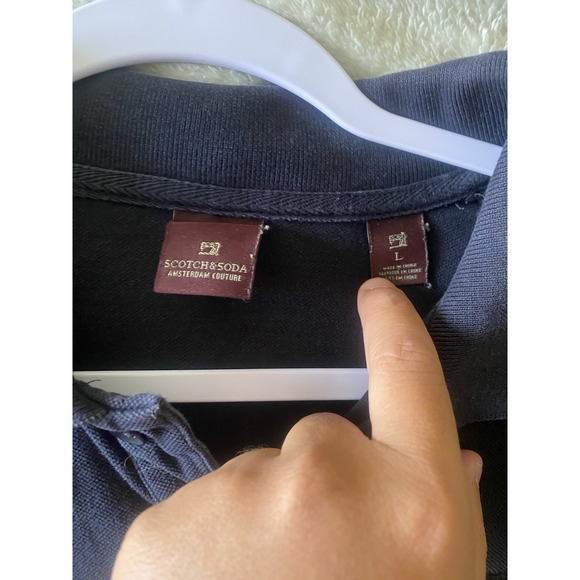 Scotch & Soda Mens Polo Shirt Size L Navy Amsterdam Couture - Picture 2 of 6